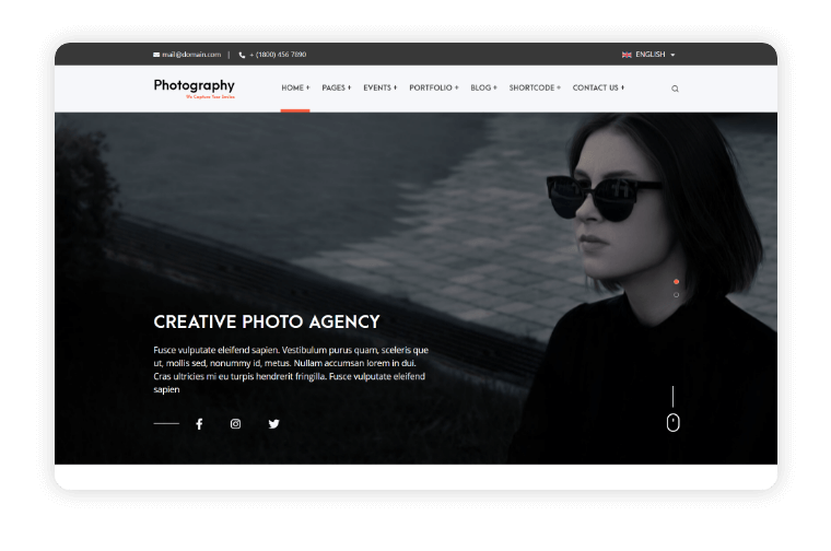Photography Pro Home Page Variant 2