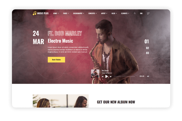 Music Plus - Home Page Variant 1